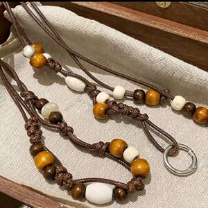 Handmade Bohemian Style Knotted Beaded Rope Belt, One Size, Brown Multi